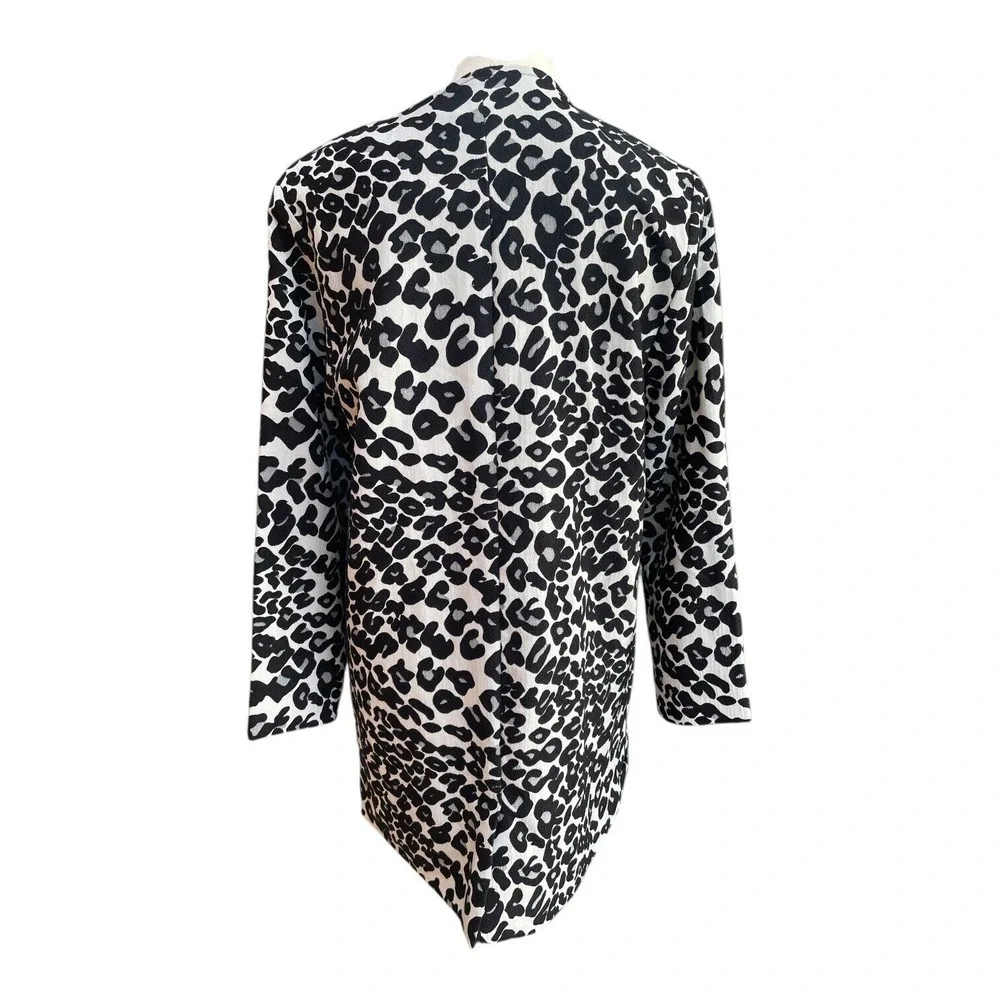 MASAI Copenhagen Jacket Blazer Overcoat Women's Size S Beige‎ Black Jacquard